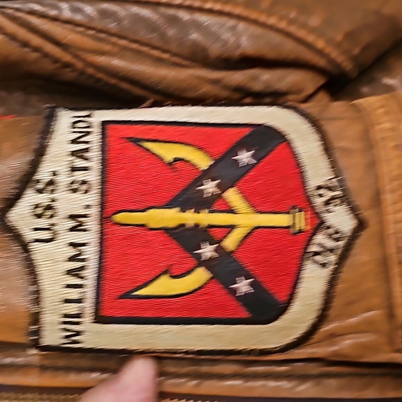 Heavy Leather Bomber Flight Jacket with Actual Relevant Patches sewn in. - Picture 10 of 16